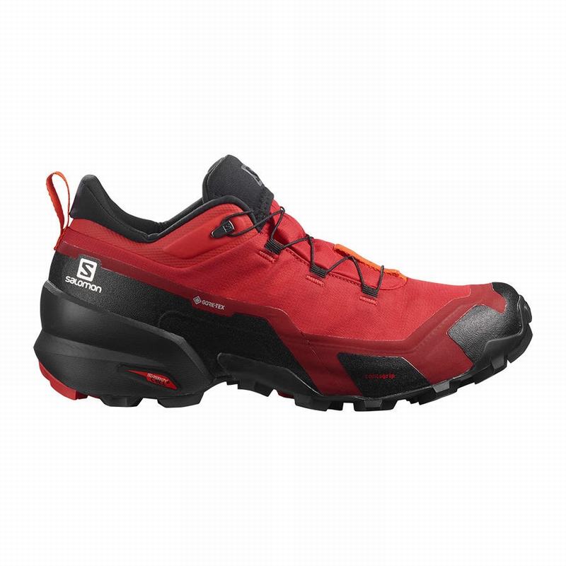 SALOMON CROSS HIKE GORE-TEX Philippines - Men's Hiking Shoes - Black/Red Orange | 426703-XRZ